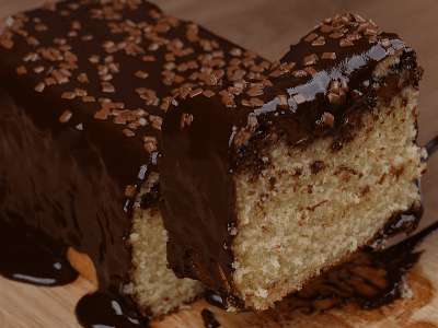 Fluffy Cake with Chocolate Frosting