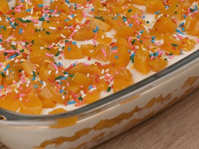 Peach Trifle with Sprinkles