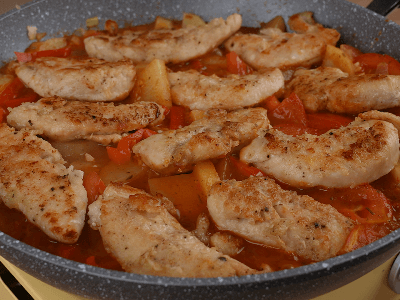 Pechuga de pollo en la sartén