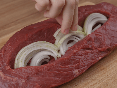Onion-Stuffed Beef Roll