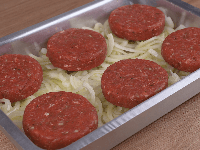Baked Burger with Onions