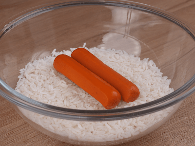 Rice and Hotdog Sausage Cake