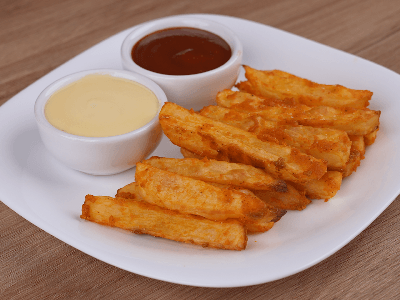 Baked Fries with Cheese Sauce