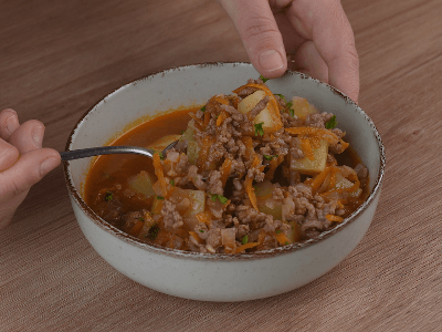 Guiso con Carne Molida y Verduras