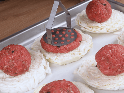 Cabbage and Beef Burgers