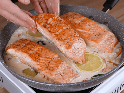 Salmón con mantequilla