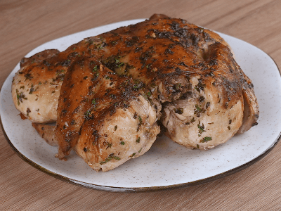 Whole Chicken Tied to a Lid