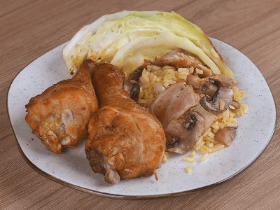 Chicken Drumsticks Roasted in the Cabbage