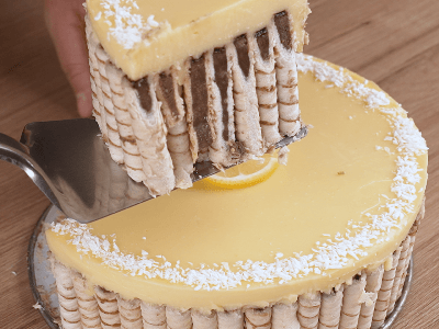 Lemon Cream Wafer Roll Dessert