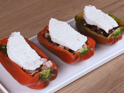 Bell Peppers Stuffed with Homemade Cheese