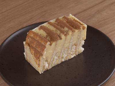 Postre de galletas y crema de vainilla