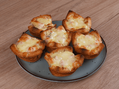 Barquinhas Recheadas com Presunto e Queijo
