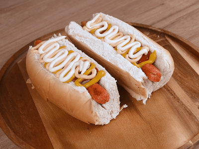 Cachorro-Quente com Salsichas de Frango