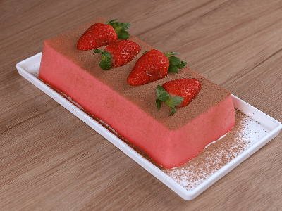 Sobremesa com Gelatina de Morango