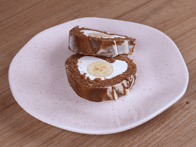 Rocambole de Banana com Chocolate
