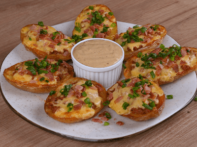 Batata Recheada com Carne e Queijo