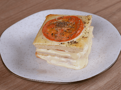 Air Fryer Ham, Cheese and Tomato Sandwich