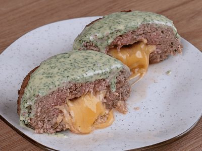 Cheese-Stuffed Beef Burger