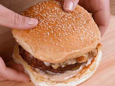 Lanche com Hamburguer Recheado