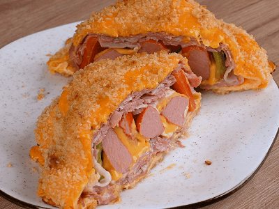 Pimiento Relleno con Salchicha y Tocino