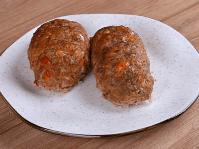 Baked Meatloaf Patties with Cheese and Barbecue
