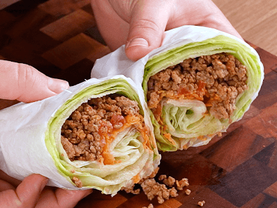 Tortilha de Alface com Carne Moída