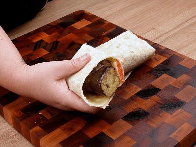 Beef and Eggplant Skewer Tortilla