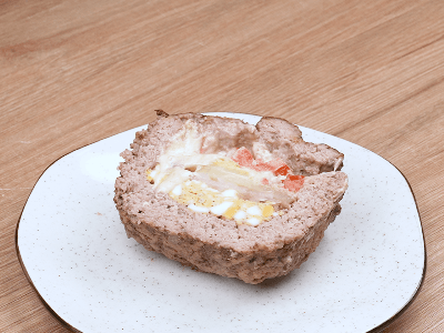 Carne molida al horno rellena