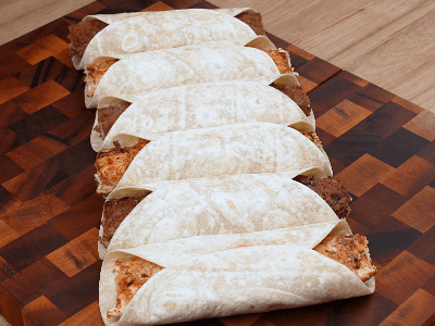 Tortilhas Recheadas com Carne e Frango