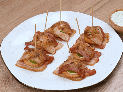 Petiscos com Bacon