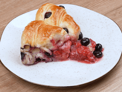Torta de Croissant e Mirtilos