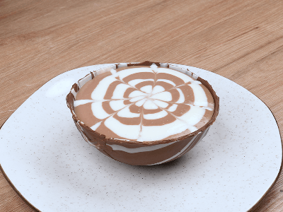 Casquitas de Chocolate Marmoleadas con Crema